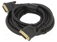 Cable; DVI-D (24+1) plug,both sides; PVC; 5m; black; dual link VCOM