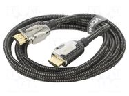 Cable; HDMI plug,both sides; PVC; textile; HDCP 2.2,HDMI 2.1 VCOM
