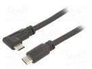 Cable; USB 3.2; USB C plug,USB C angled plug; 5m; black; 5Gbps VCOM