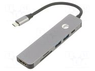 Adapter; USB 3.0; nickel plated; 0.15m; black; 4K,UHD 2160p; PVC VCOM