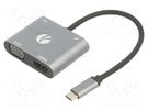 Adapter; USB 2.0,USB 3.0; nickel plated; 0.15m; black; 480Mbps VCOM