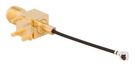 SMA RIGHT ANGLE PCB JACK TO AMC PLUG ON 1.13MM CABLE, 200 MM