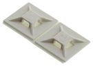 CABLE TIE MOUNT, 4WAY, 19MM, ABS, WHITE, PK500