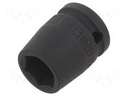 Socket; 6-angles,socket spanner,impact; HEX 17mm; 1/2" BETA