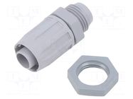 Straight terminal connector; Thread: metric,outside; IP54; grey HELLERMANNTYTON