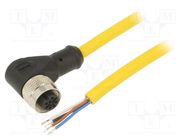Connection lead; M12; PIN: 4; angled; 10m; plug; 250VAC; 4A; PVC; IP68 MUELLER ELECTRIC