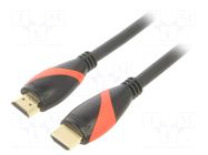 Cable; HDMI plug,both sides; PVC; HDMI 1.4; 1.8m; black; Core: Cu VCOM