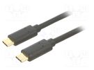 Cable; USB 3.1; USB C plug,both sides; nickel plated; 1m; black VCOM