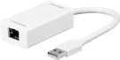 USB 2.0 Fast Ethernet Network Converter, White, 0.1 m - for connecting a PC/MAC to an Ethernet network via the USB port
