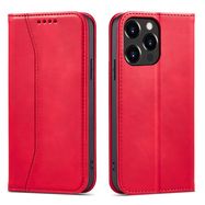 Magnet Fancy Case Case for iPhone 13 Pro Cover Card Wallet Card Stand Red, Hurtel