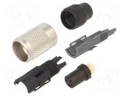 Connector: M9; plug; female; Plating: gold-plated; 125V; 3A; IP40 BINDER