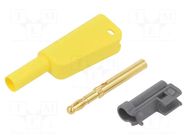 Connector: 4mm banana; 32A; 1kV; yellow; gold-plated; soldered STÄUBLI