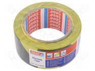 Tape: warning; yellow-black; L: 33m; W: 50mm; self-adhesive; 2.5N/cm TESA