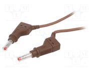 Test lead; 32A; banana plug 4mm,both sides; Urated: 600V; brown STÄUBLI