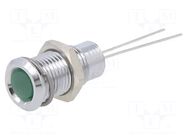 Indicator: LED; superflat; green; 2.2VDC; Ø8mm; IP40; 2pin; metal CML INNOVATIVE TECHNOLOGIES