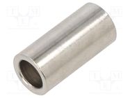 Spacer sleeve; 25mm; cylindrical; brass; nickel; Out.diam: 12mm DREMEC
