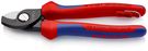 KNIPEX 95 12 165 T BK Cable Shears with multi-component grips, with integrated tether attachment point for a tool tether burnished 180 mm (self-service card/blister)