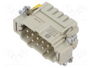 Connector: HDC; contact insert; male; Han® ES; PIN: 10; 10+PE; 16A HARTING