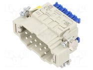 Connector: HDC; contact insert; male; 16A; 500V; Han® ES Press HARTING