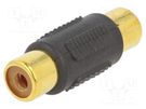Adapter; RCA socket,both sides; Plating: gold-plated; black GEMBIRD