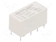 Relay: electromagnetic; DPDT; Ucoil: 5VDC; 3A; 2A/125VAC; 2A/30VDC ZETTLER