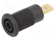 Connector: 4mm banana; socket; 32A; 1kV; Cutout: Ø12.2mm; black STÄUBLI