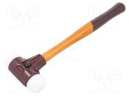 Hammer; tinner's; 325mm; W: 115mm; 610g; 40mm; round; plastic; wood HALDER