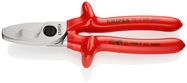 KNIPEX 95 17 200 Cable Shears with twin cutting edge with dipped insulation, VDE-tested chrome-plated 200 mm