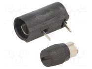 Fuse holder; THT; 5x20mm; 6.3A; polyamide 6.6; Pitch: 12.5mm; black ESKA
