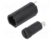 Fuse holder; THT; 5x20mm; 10A; thermoplastic; Pitch: 10mm; black ESKA