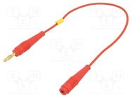 Extension cable; 19A; red; gold-plated; 0.25m; Insulation: PVC STÄUBLI
