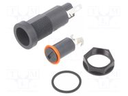 Fuse holder; 5x20mm; 10A; on panel; black; FEF; 250VAC; UL94V-0 SCHURTER
