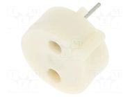 Fuse holder; THT; 6.3A; thermoplastic; 5.08mm; white; 250VAC; IP00 ESKA