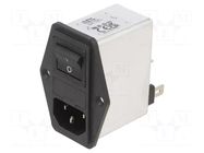 Connector: AC supply; socket; male; Inom: 2A; Ir: 373uA; 250VAC; 2mH SCHAFFNER