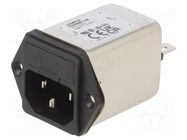Connector: AC supply; socket; male; Inom: 2A; Ir: 0A; 250VAC; C14 (E) SCHAFFNER