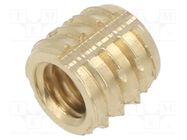 Threaded insert; brass; M4; BN 37915; L: 5.6mm; for plastic TAPPEX