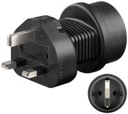 Travel Adapter Europe to UK, black - for connecting devices from Europe (Type F) to sockets in the UK (Type G)