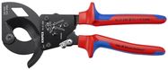 KNIPEX 95 31 250 Cable Cutter (ratchet action) with multi-component handles black lacquered 250 mm