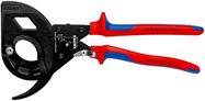 KNIPEX 95 32 320 Cable Cutter (ratchet principle, 3-stage) with multi-component handles black atramentized 320 mm
