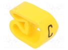Markers; Marking: C; 8÷16mm; PVC; yellow; -30÷60°C; leaded; PA-3 PARTEX