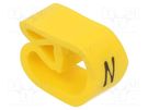 Markers; Marking: N; 8÷16mm; PVC; yellow; -30÷60°C; leaded; PA-3 PARTEX