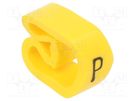 Markers; Marking: P; 8÷16mm; PVC; yellow; -30÷60°C; leaded; PA-3 PARTEX