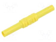 Connector: 4mm banana; adapter,socket; 32A; 1kV; 62.5mm; yellow STÄUBLI