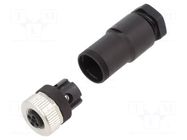 Connector: M12; female; 813; 12A; 63V; IP67; for cable; PA; 16AWG BINDER