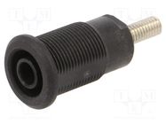 Connector: 4mm banana; socket; 32A; black; nickel plated STÄUBLI