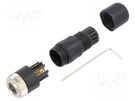 Connector: M8; female; PIN: 3; straight; for cable; plug; 3A; 60V DEGSON ELECTRONICS
