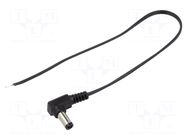 Cable; 2x0.35mm2; wires,DC 5,5/2,5 plug; angled; black; 0.25m BQ CABLE