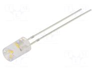 LED; white warm; 5mm; candle light effect; 1560÷2180mcd; 120° OPTOSUPPLY