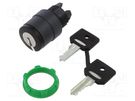 Switch: rotary with key; 22mm; Stabl.pos: 2; black; none; IP66 SCHNEIDER ELECTRIC