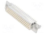 Connector: D-Sub; PIN: 50; socket; female; on PCBs,PCB snap; THT Deltron AG